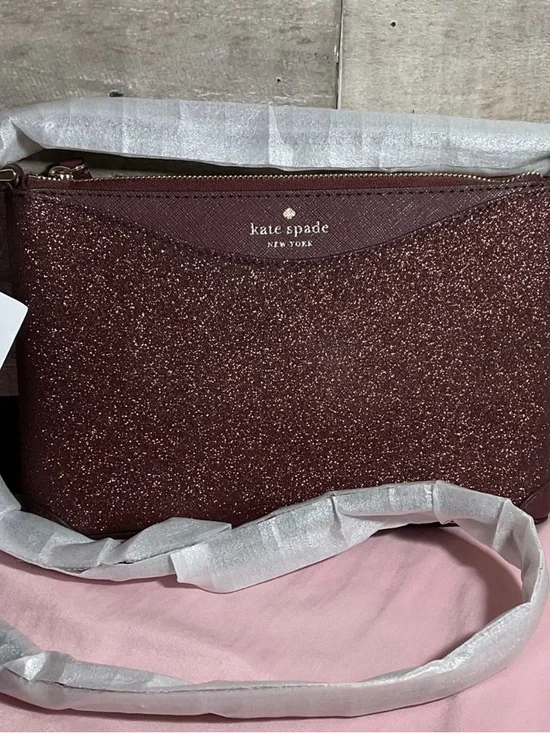 kate spade Glitter Zip Wristlet in Sparkling Burgundy - Picture 5 of 5